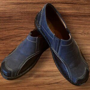 Josef Seibel Women's Navy-Blue Leather Suede Slip On Loafer Fergey Size 37 /7